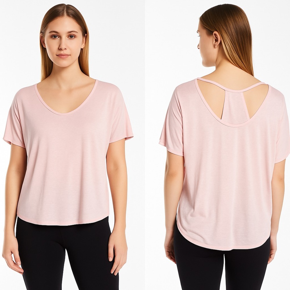 Calvin Klein Performance Light Pink Top Size 3X Dancer Short Sleeve